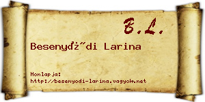 Besenyődi Larina névjegykártya